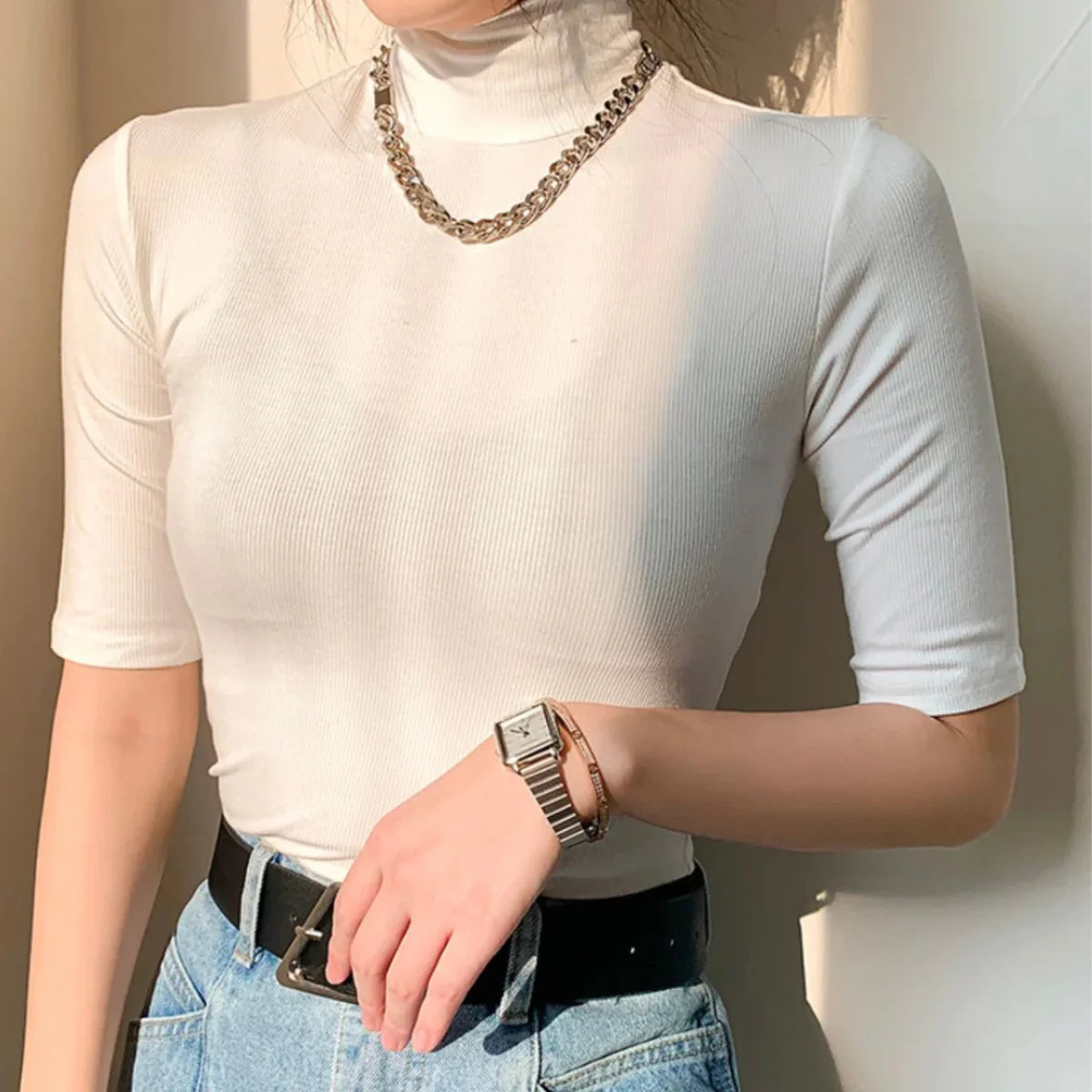 Blusa Feminina Gola Alta Sublime 1