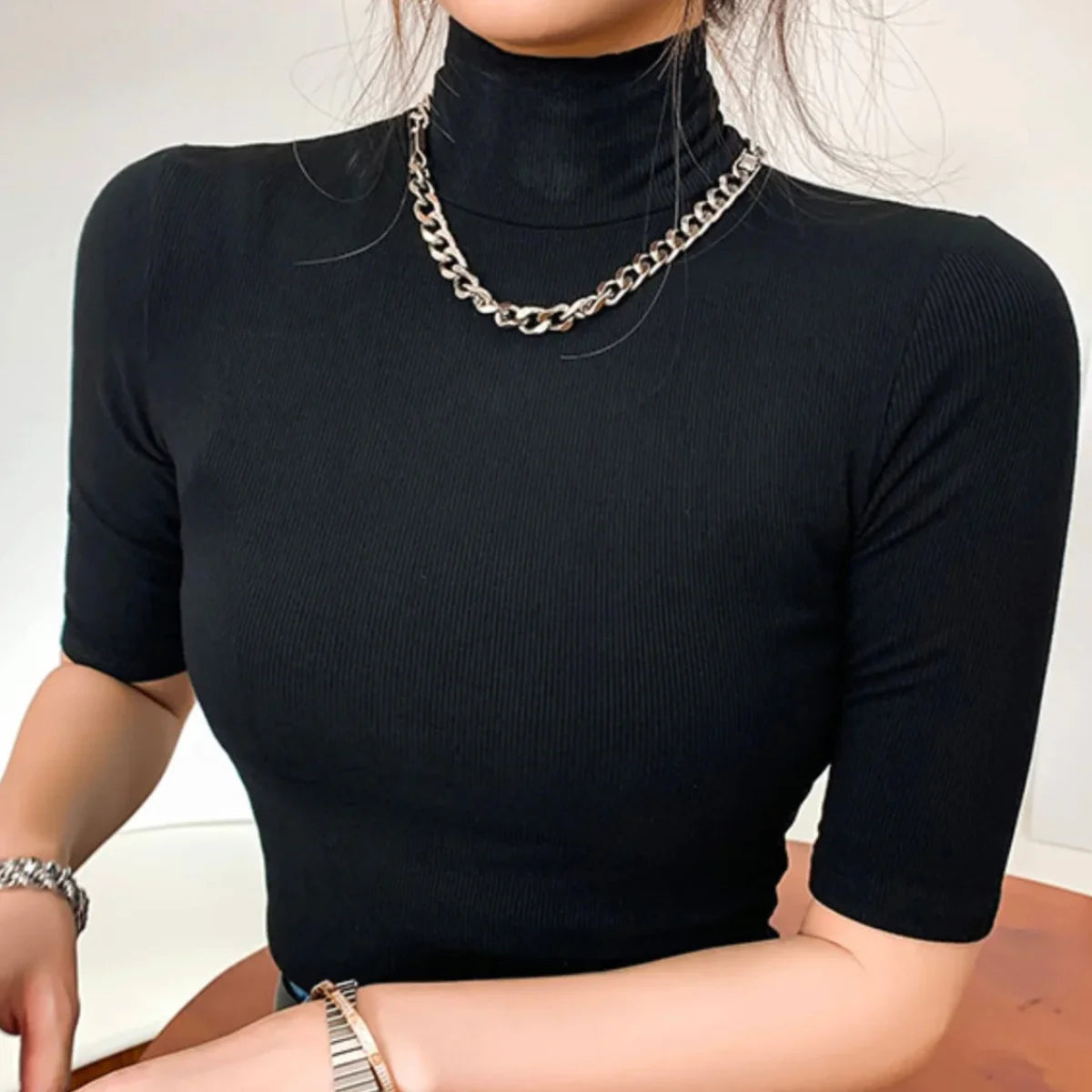 Blusa Feminina Gola Alta Sublime 7