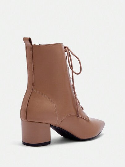 Bota Feminina July Premium - Cadarço Frontal - Ziper Lateral