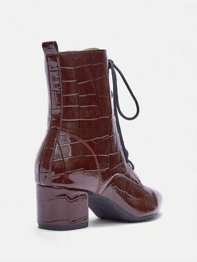 Bota Feminina July Premium - Cadarço Frontal - Ziper Lateral