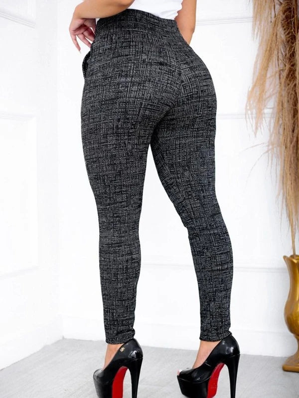 Calça Alfaiataria Feminina Skinny Xadrez Com Cinto 5
