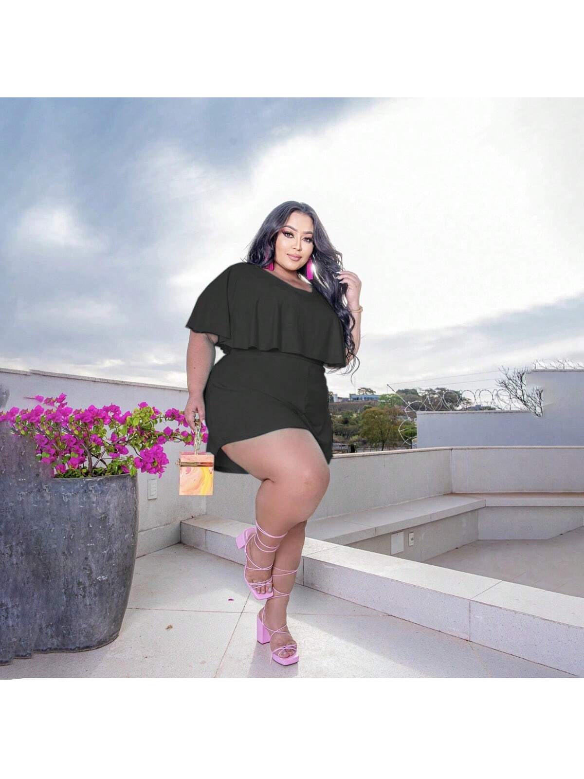 Conjunto Short e Cropped Plus Size