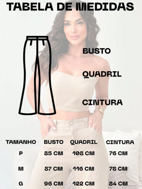 Conjunto Alfaiataria Feminino Top e Calça Cargo Exclusive