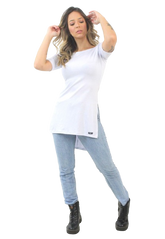 Blusa Alongada Feminina Com Fendas Laterais Vany