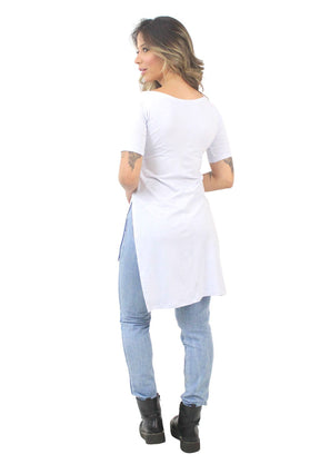 Blusa Alongada Feminina Com Fendas Laterais Vany 2