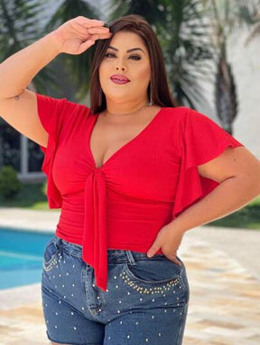 Blusa Feminina Croped Plus Size Canelada 4