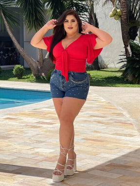 Blusa Feminina Croped Plus Size Canelada 5