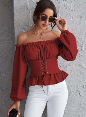 Blusa Feminina Manga Longa Cinturada Fany1