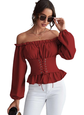 Blusa Feminina Manga Longa Cinturada Fany