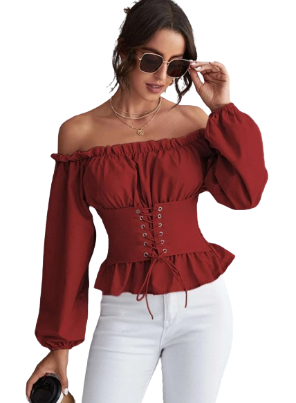 Blusa Feminina Manga Longa Cinturada Fany