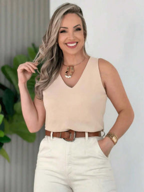 Blusa Feminina Regata Social Luiza
