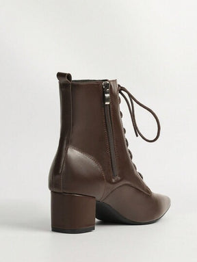 Bota Feminina Ziper Lateral Marrom