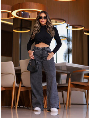 Calça Cargo Feminina Preta