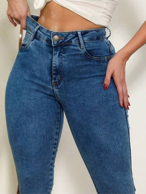 Calça Jeans Feminina Cintura Alta Skinny Fly