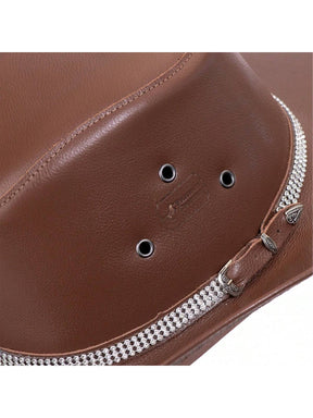 Chapéu Feminino Country Panamá Couro Elegante 6