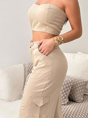 Conjunto Alfaiataria Feminino Top e Calca Cargo Exclusive 4