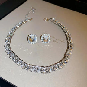 Conjunto de Joias - Colar e Brinco - Pedras Verde Diamante 4