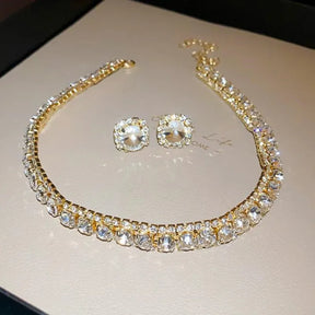 Conjunto de Joias - Colar e Brinco - Pedras Verde Diamante 5