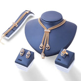Joias Feminina Conjunto 4 Peças | Anel Colar Brinco Pulseira
