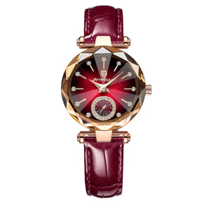 Relogio Feminino Champions Poedagar Diamante Rubi 11