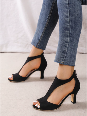 Sandalia Feminina Salto Alto Ziper nas Costas Fashion Elegance 8