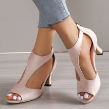 Sandalia Feminina Salto Alto Ziper nas Costas Fashion Elegance 1