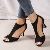 Sandalia Feminina Salto Alto Ziper nas Costas Fashion Elegance 4