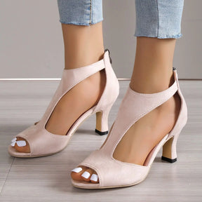 Sandalia Feminina Salto Alto Ziper nas Costas Fashion Elegance7