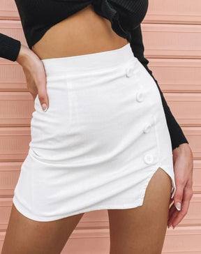Short Saia de Sarja Fenda Curta Fany6