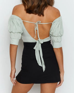 Short Saia de Sarja Fenda Curta Fany 14
