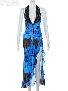 Vestido Gola-V Azul Marinho Sublime 4