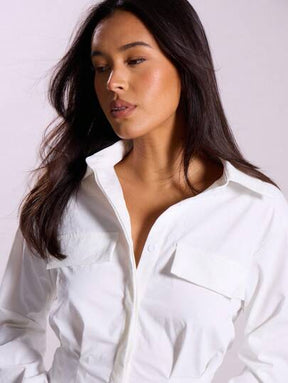 Vestido Camisa Feminino Elegante Curto