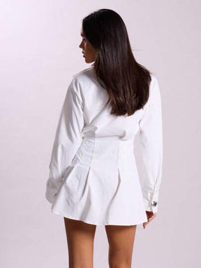 Vestido Camisa Feminino Elegante Curto