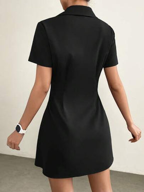 Vestido Camisa Feminino Elegante Curto