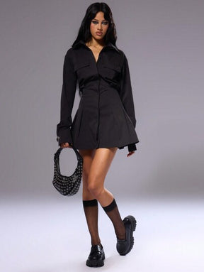 Vestido Camisa Feminino Elegante Curto